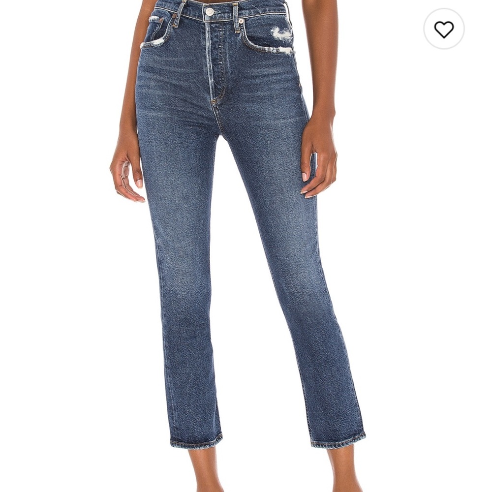 Agolde Riley High Rise Denim Straight Crop